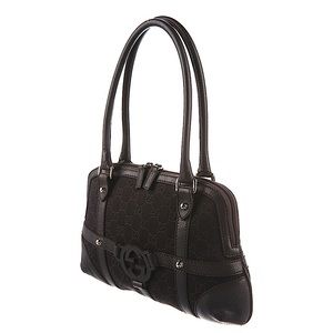 Luxury, Authentic GUCCI “Reins” canvas and genuine leather shoulder/satchel bag.